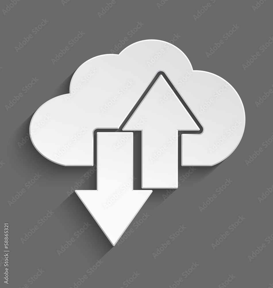 White cloud up and down 3d White cloud up and down 3d
