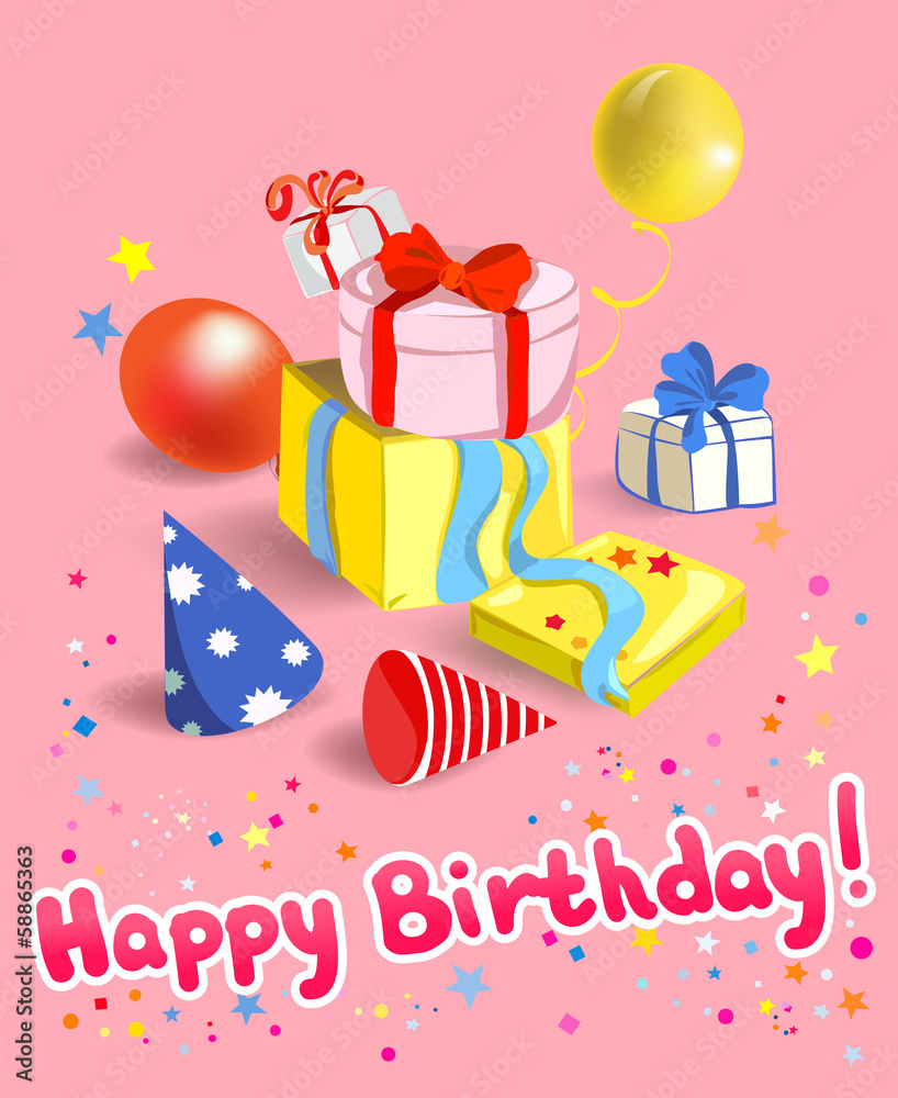 Greeting card with gifts Greeting card with gifts