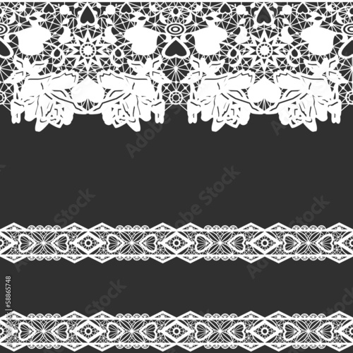 White seamless lace on black