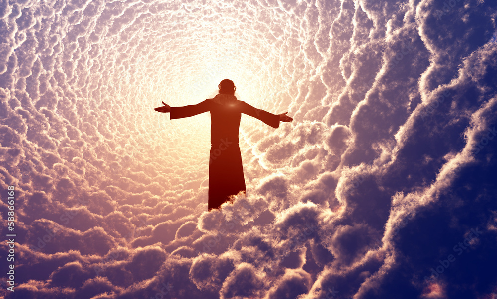 Jesus in the clouds. Jesus in the clouds.
