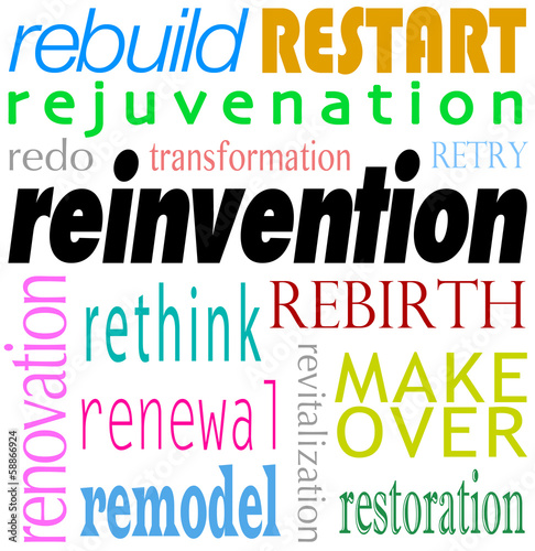 Reinvention Word Background Rebuild Redo Restart
