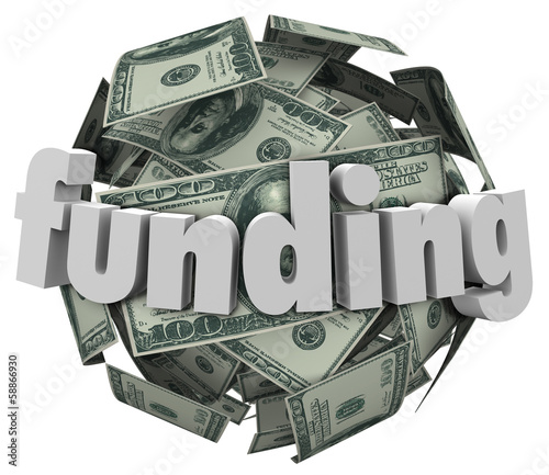 Canvas Print Funding Word Money 100 Dollar Bill Currency Ball