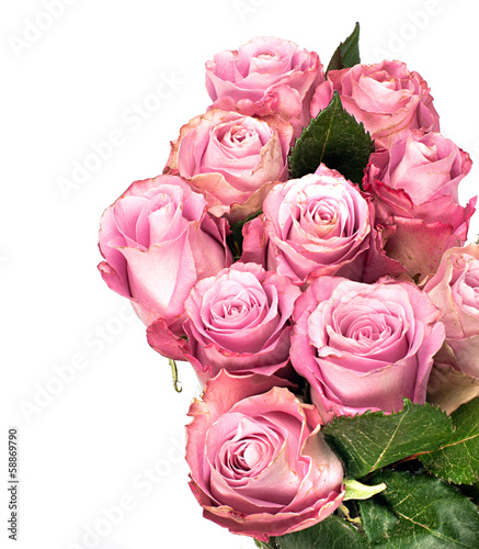 beautiful bouquet of pink roses