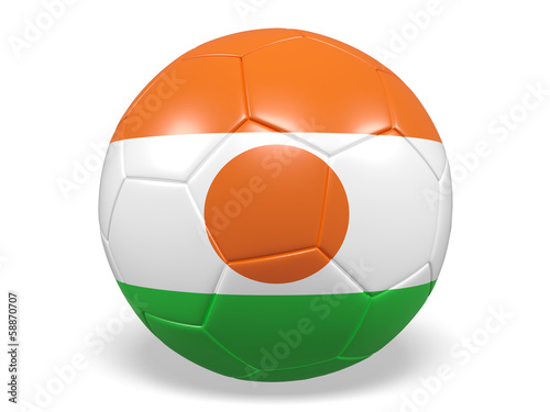 Football soccer ball with a flag for Niger