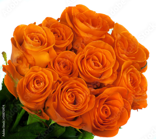 beautiful bouquet of orange roses