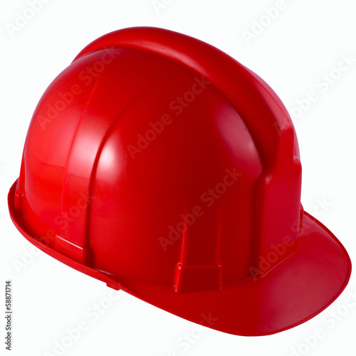 elmetto cantiere rosso photo