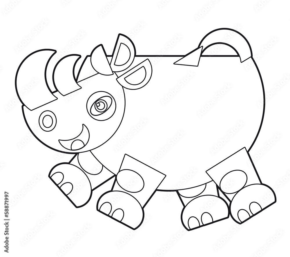 Fototapeta premium Cartoon wild animal - coloring page for the children