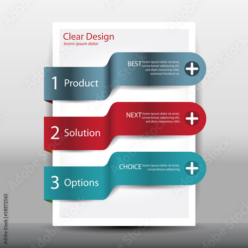 Illustration of modern design template with numbered banners