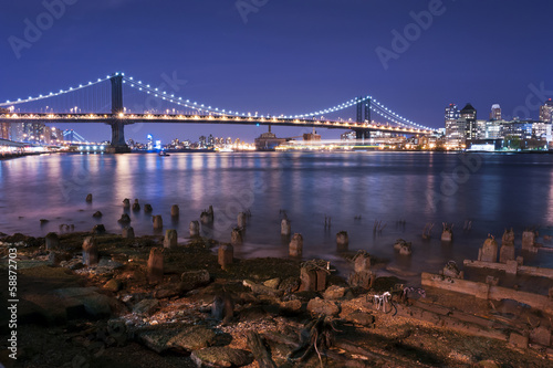 Brooklyn Bridge at night  New York City