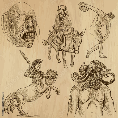 Traveling series: GREECE (set no.4) - drawings into vector set