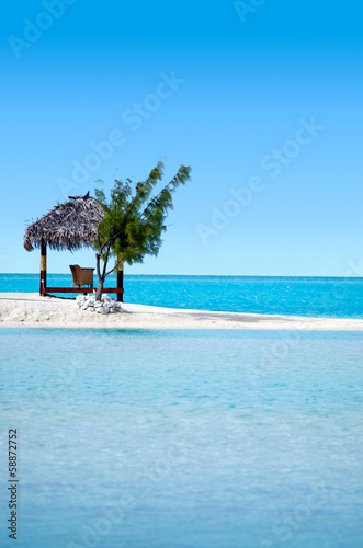 Landscape of  Arutanga island in Aitutaki Lagoon Cook Islands photo