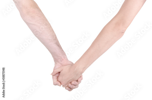 Holding hands couple