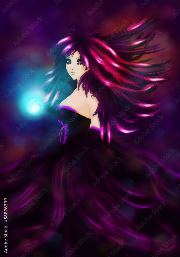 Girl with magic ball Girl with magic ball