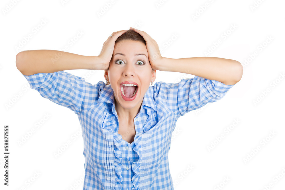 Excited, surprised, shocked woman Excited, surprised, shocked woman