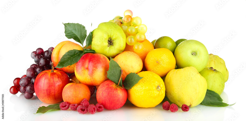 Assortment of exotic fruits isolated on white Assortment of exotic fruits isolated on white