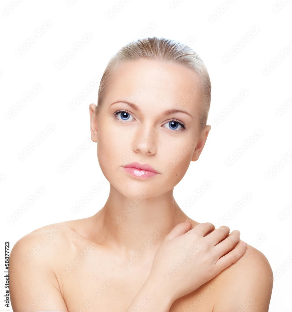 Beautiful woman's portrait isolated on white Beautiful woman's portrait isolated on white