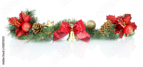Fototapeta Naklejka Na Ścianę i Meble -  Composition of the Christmas decorations isolated on white