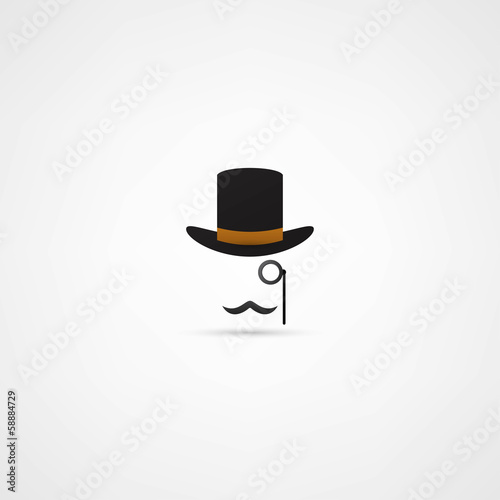 Bowler hat and moustache