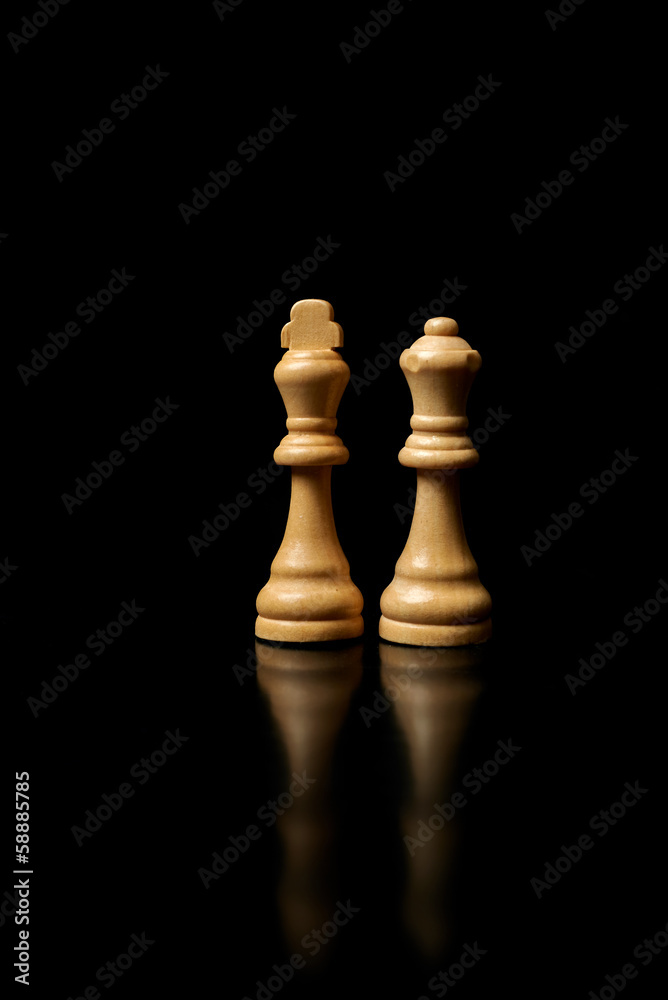 wooden chess pieces.