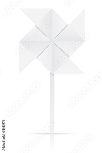 origami paper windmill vector illustration