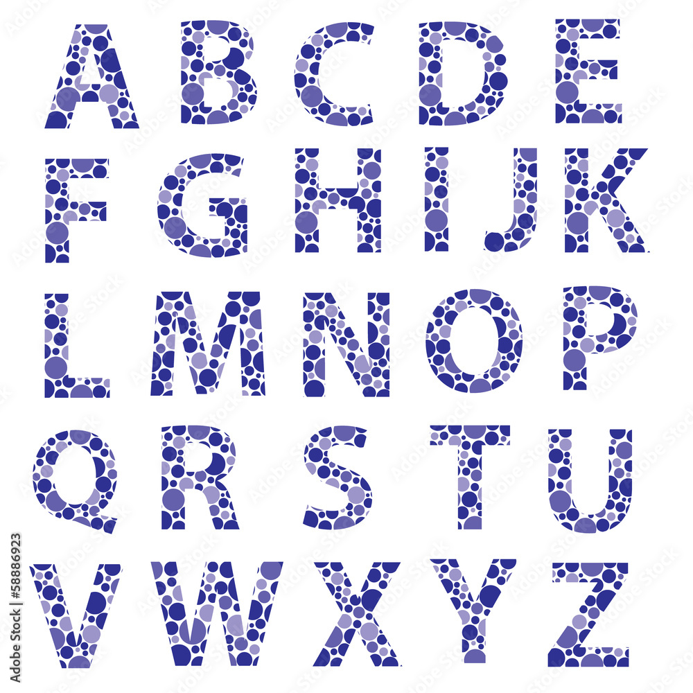 blue dotted alphabet letters eps10 blue dotted alphabet letters eps10