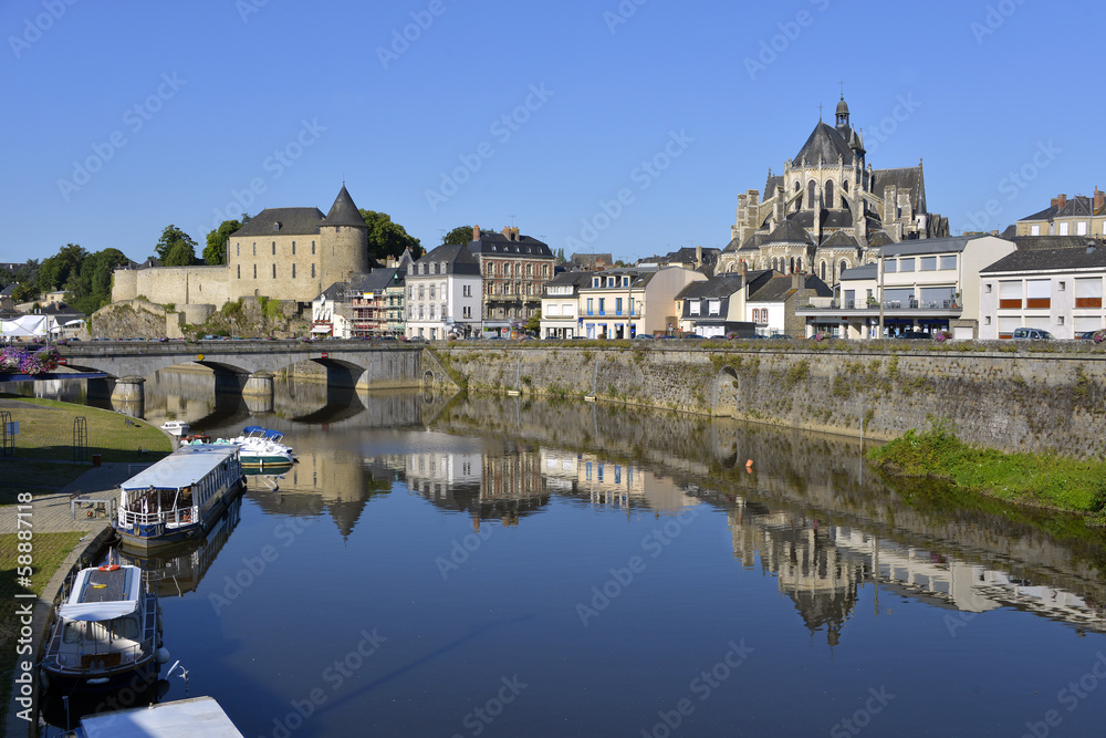 River at Mayenne in France