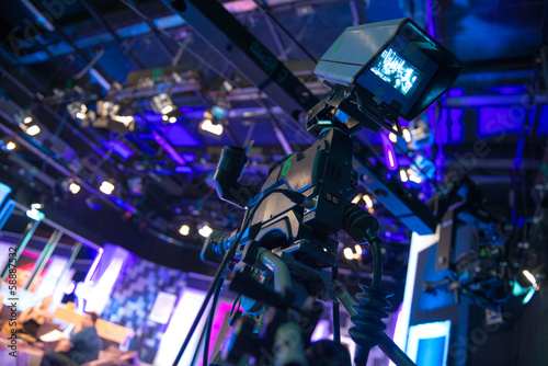 Video camera - recording show in TV studio photo