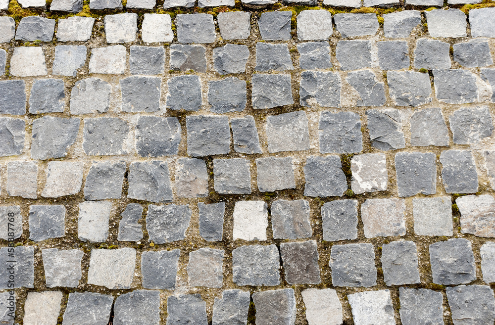 Elegant stone wall from small square parts Elegant stone wall from small square parts