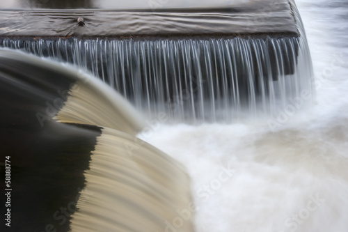 motion blurred river weir