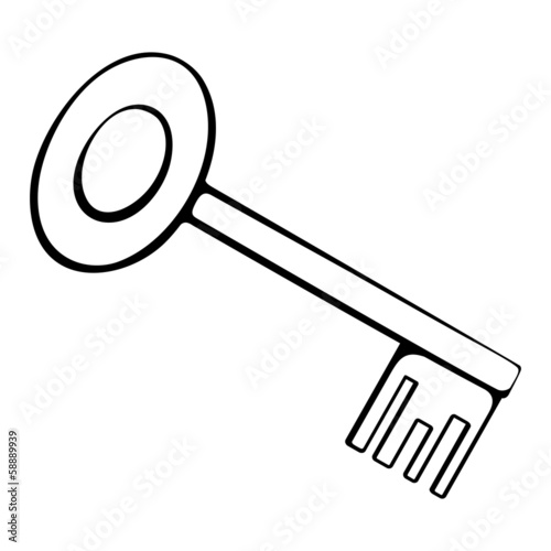 black and white outline of the key