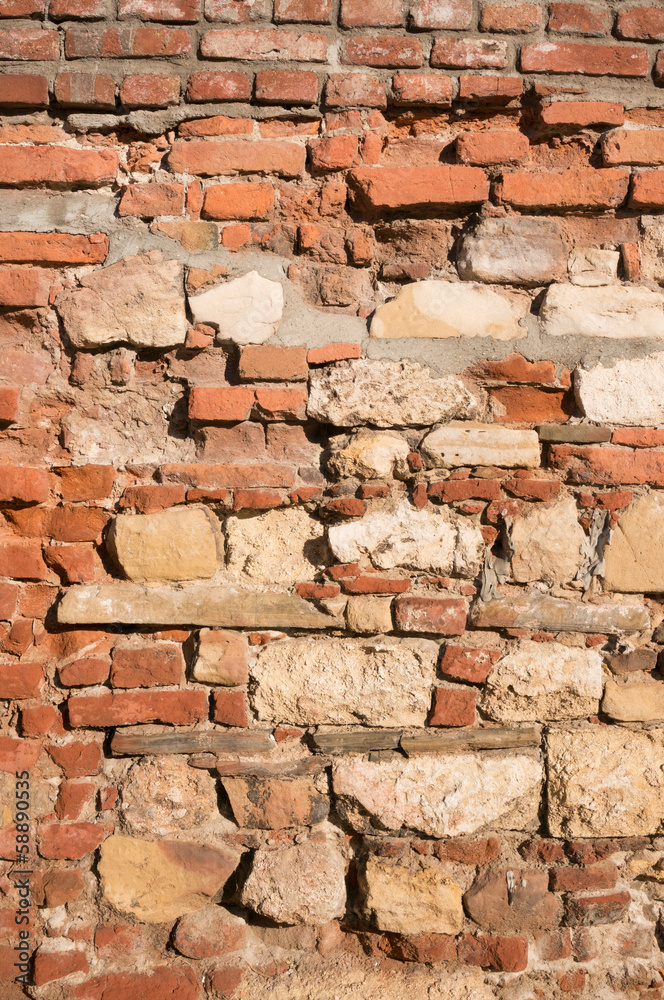 Obraz premium damaged bricked wall