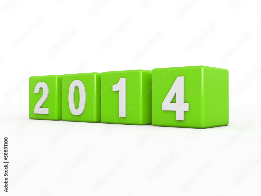 New year 2014 3d render New year 2014 3d render
