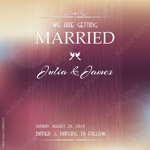 Wedding invitation card.