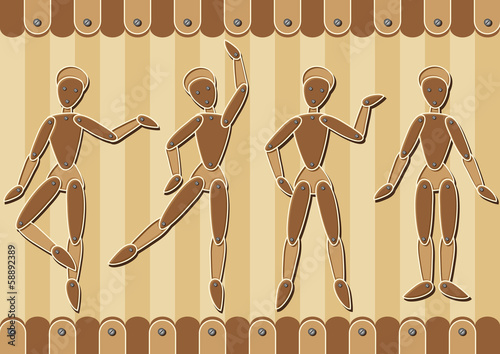 Wooden marionettes
