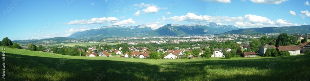 Plakat vue panoramique d'Annecyen été