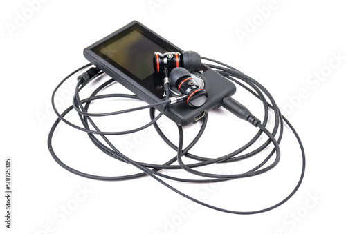Audio player with headphones
