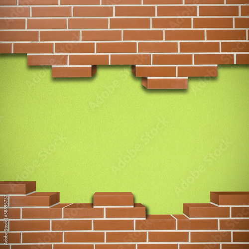 Broken brickwall background
