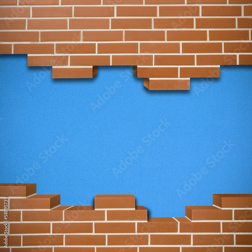 Broken brickwall background
