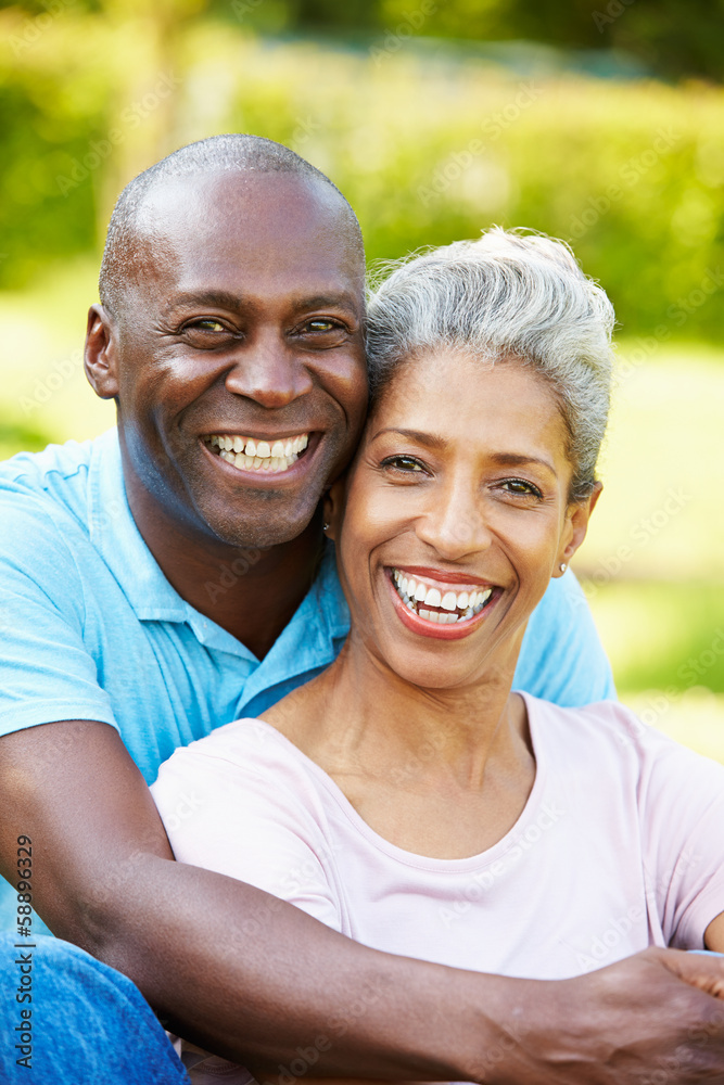 Outdoor Portrait Of Romantic Mature Couple Outdoor Portrait Of Romantic Mature Couple