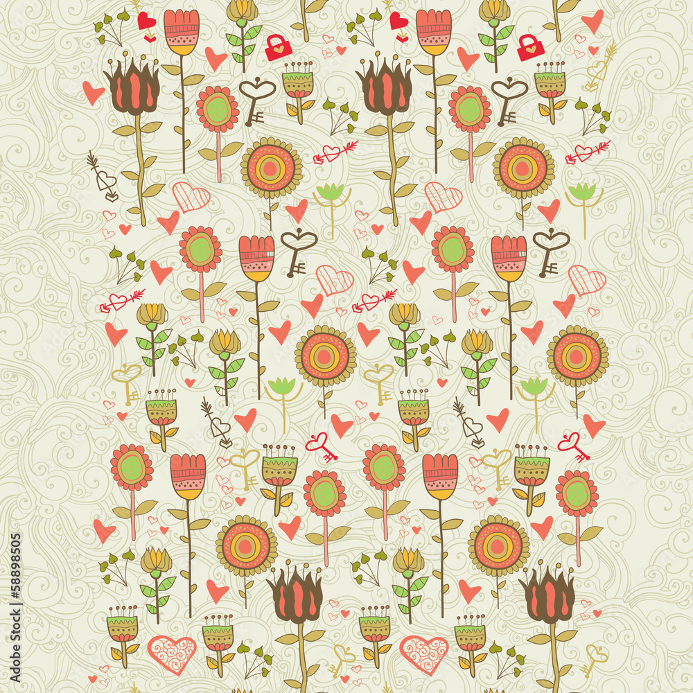 Fototapeta premium Vertical board with cute flower