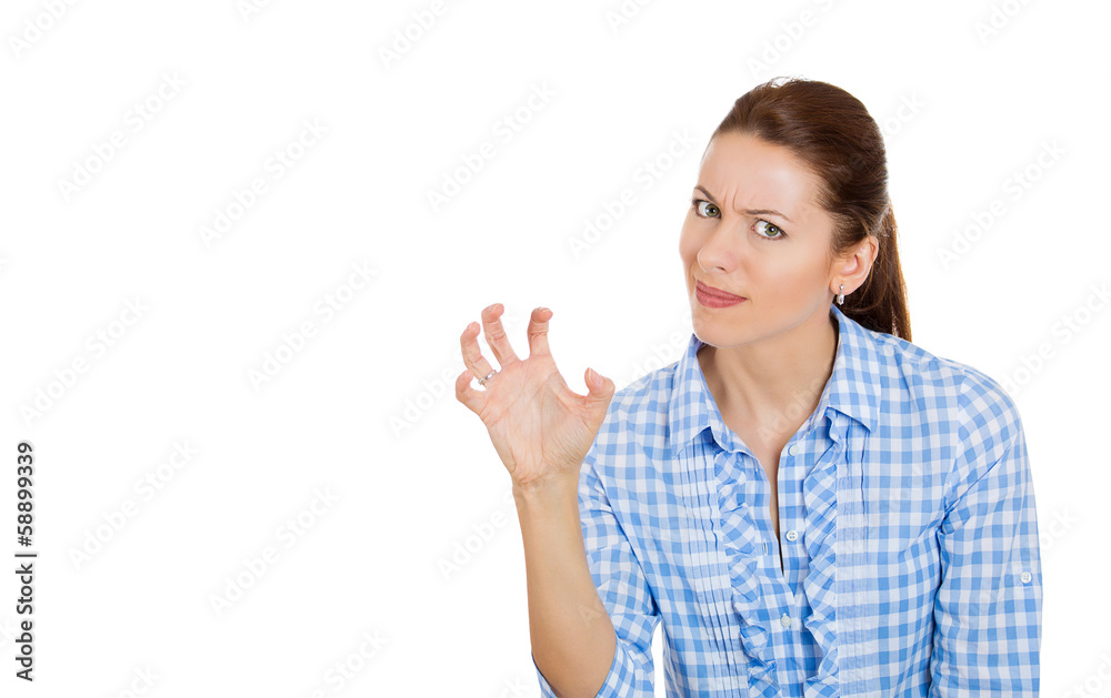 Angry woman threatening someone with her claws, nails Angry woman threatening someone with her claws, nails