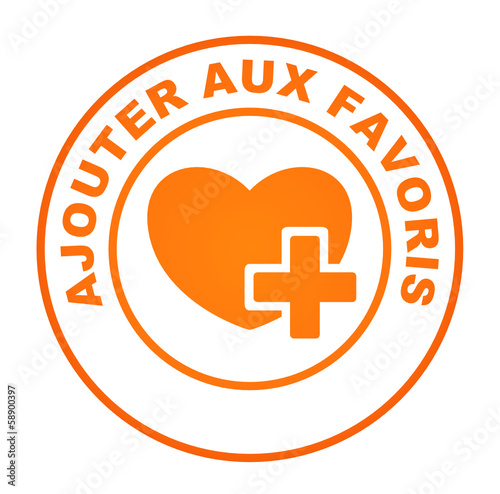 ajouter aux favoris sur bouton web rond orange