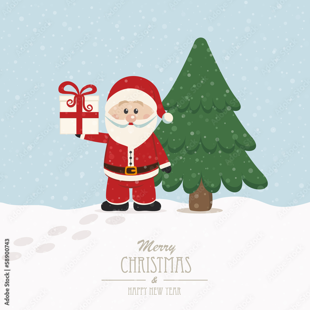 christmas hold gift snowy winter background christmas hold gift snowy winter background