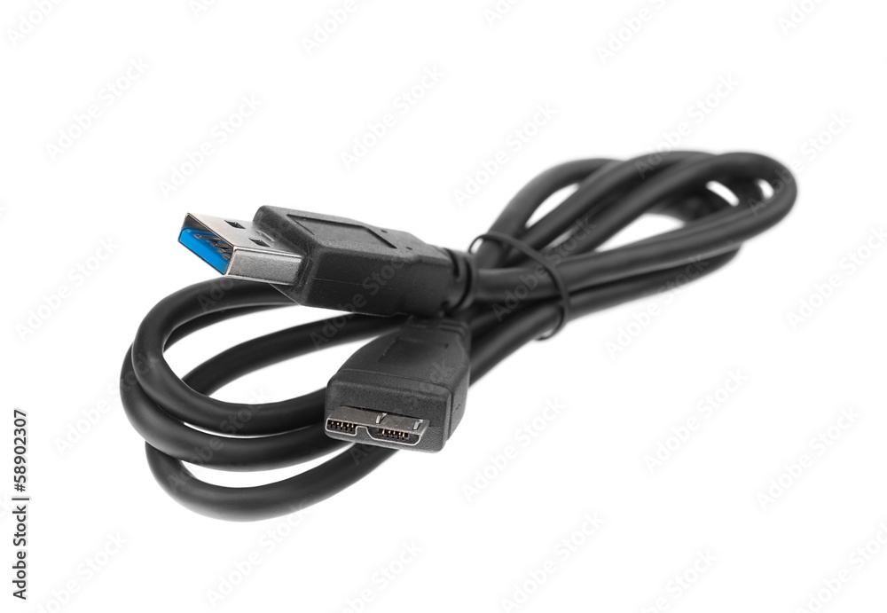 3 usb cable to connect to computers. On a white background. 3 usb cable to connect to computers. On a white background.