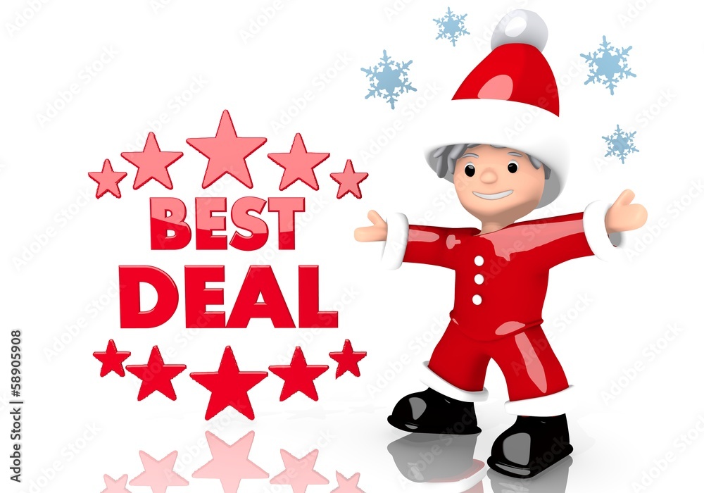 best deal sign presented by mini santa claus best deal sign presented by mini santa claus