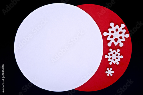 Christmas blank card,red and white color on black background