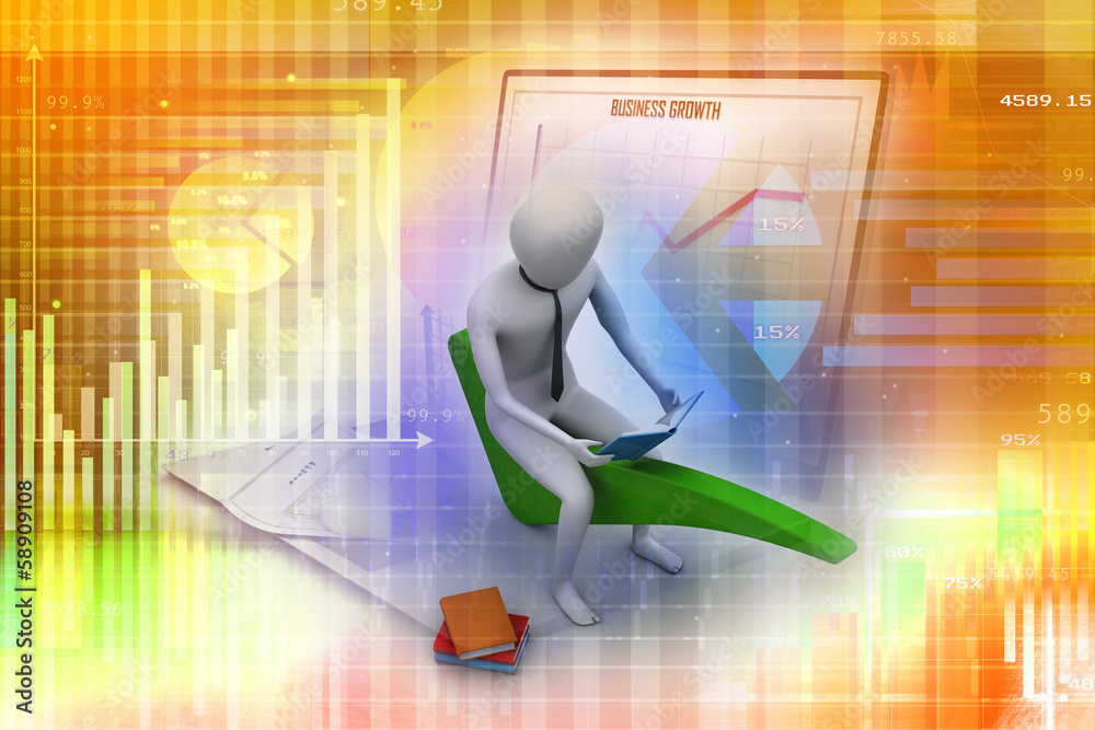 3d man sitting on the right mark 3d man sitting on the right mark