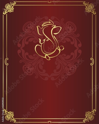 Ganesha, Hindu wedding card, royal Rajasthan, India