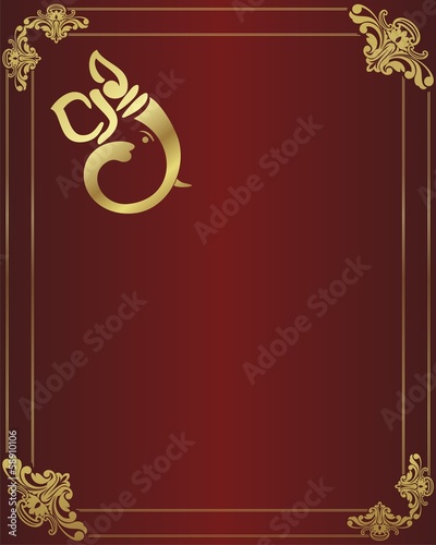 Ganesha, Hindu wedding card, royal Rajasthan, India