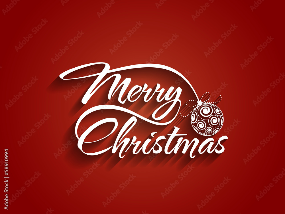 Beautiful text design of Merry Christmas